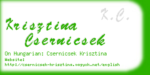 krisztina csernicsek business card